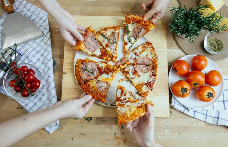 Classic ranch pizza with golden crust and toppings